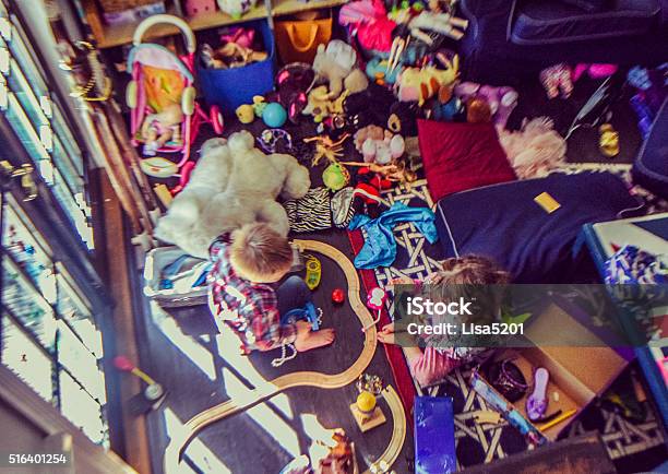 Playing Nice Stock Photo - Download Image Now - Messy, Child, Playroom