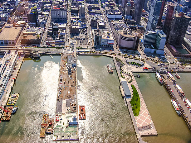istock Helicopter flight on New York City 516401490