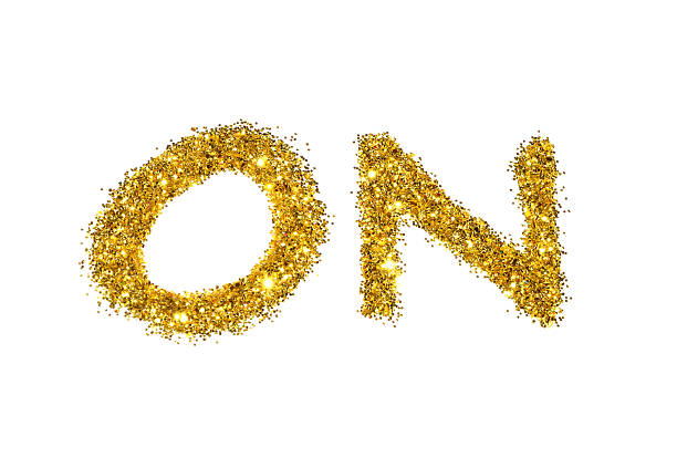 istock Word On of gold glitter on white background 516401802