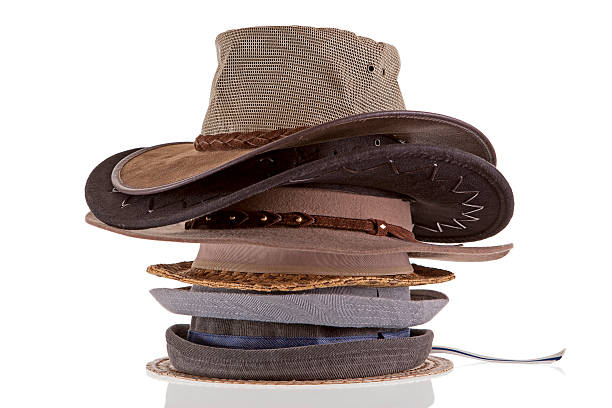 stack of hats stock photo