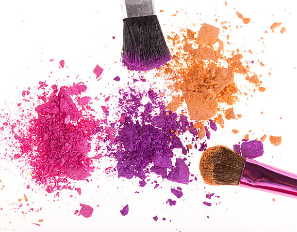 istock close up of a make up powder and a brushes 516408633
