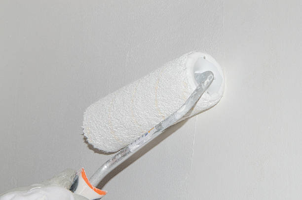 istock Hand painting a wall with a paint roller 516411915