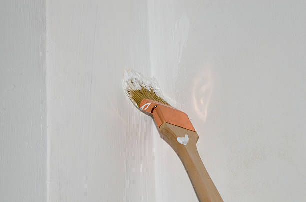 istock Painting a wall corner with a brush 516411917