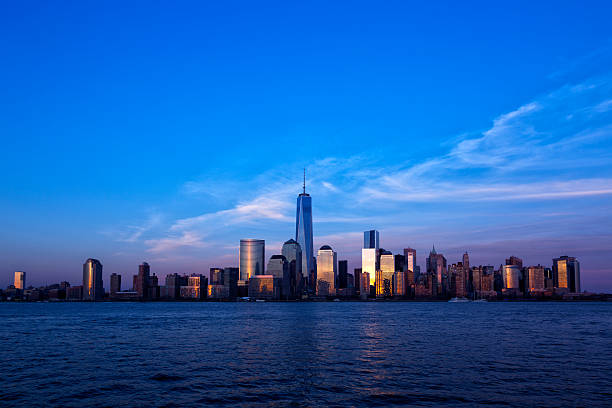 istock Manhattan Skyline & Freedom Tower at Twilight, New York 516414539
