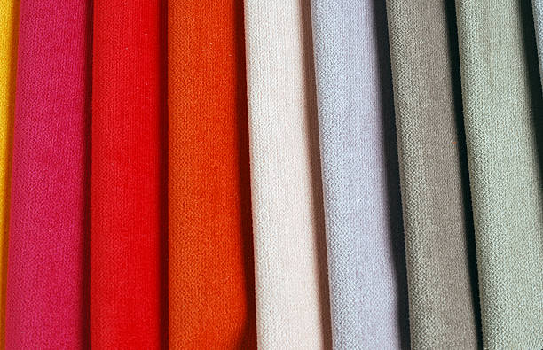 istock Bright collection of colorful velour textile samples. Fabric texture background 516414674