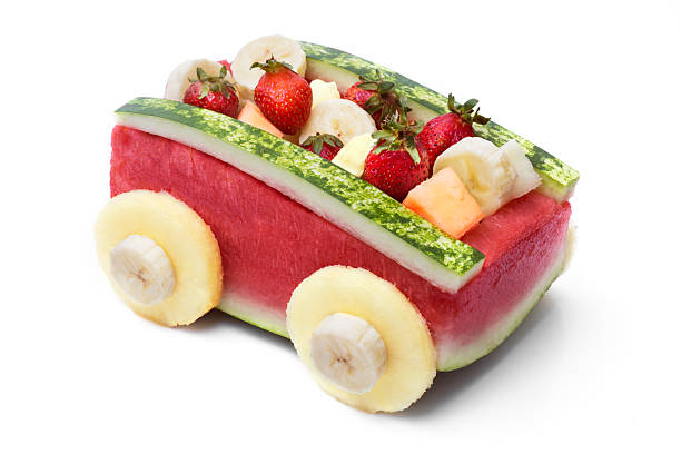 Fruit salad car stock photo