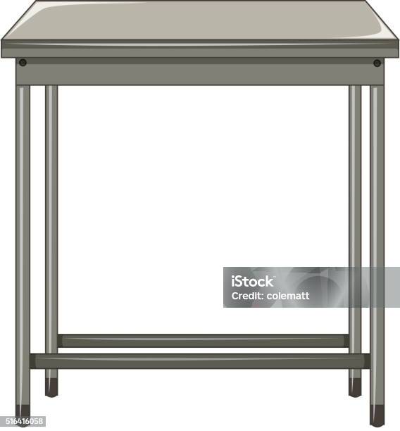 Background Metal Table Metal Table On White Background Stock Illustration - Download Image Now ...
