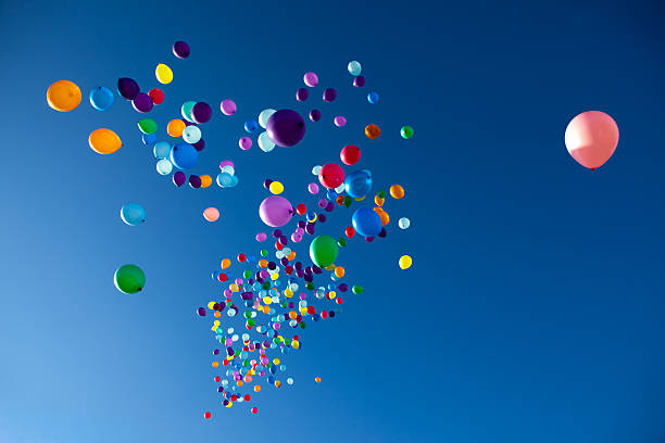 istock Colorful Balloons flying in the sky party 516417042