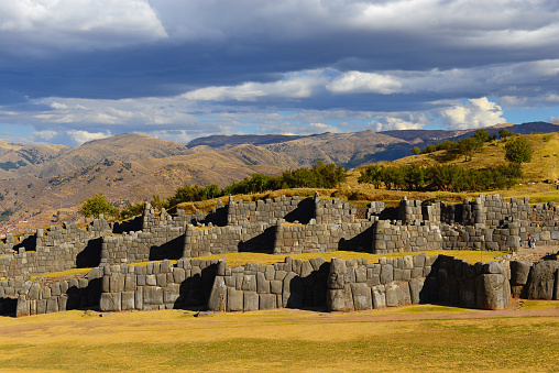 Ancient Inca circular terraces in Moray, Peru