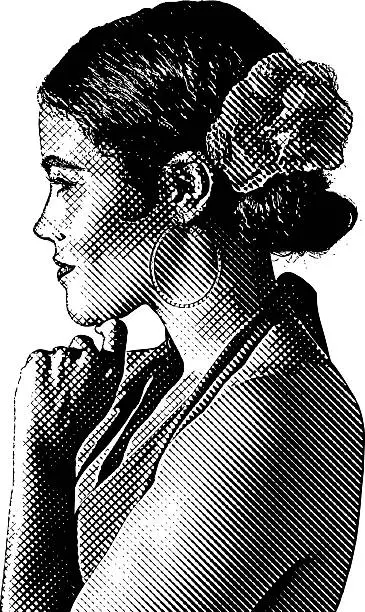 Vector illustration of Portrait of a Latin American Woman