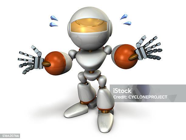 The Robot Has A Self Introduction Earnestly Stock Photo - Download Image  Now - Hitting, Robot, Abstract - iStock