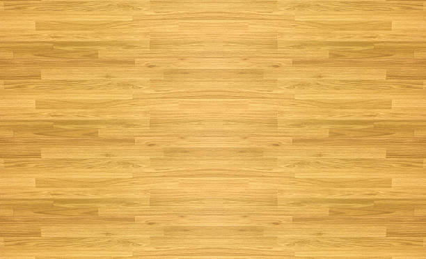 istock Maple hardwood basketball floor pattern as viewed from above. 516423760
