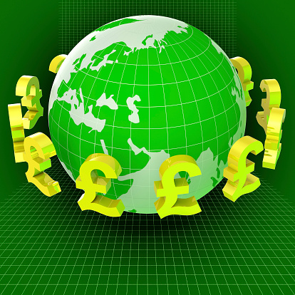 Pounds Forex Representing Exchange Rate And Foreign