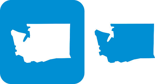 blau washington symbole - bundesstaat washington stock-grafiken, -clipart, -cartoons und -symbole