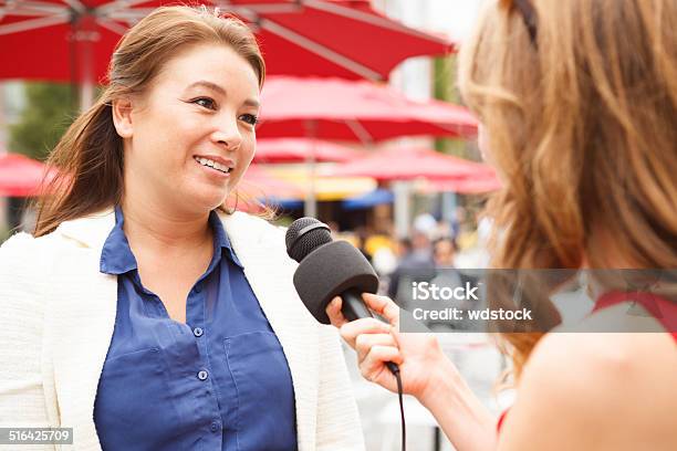 Outdoor Interview Stock Photo - Download Image Now - Interview - Event, Journalist, Media Interview