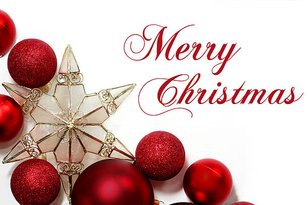 istock Merry Christmas Sign with Ornaments Border 516426009