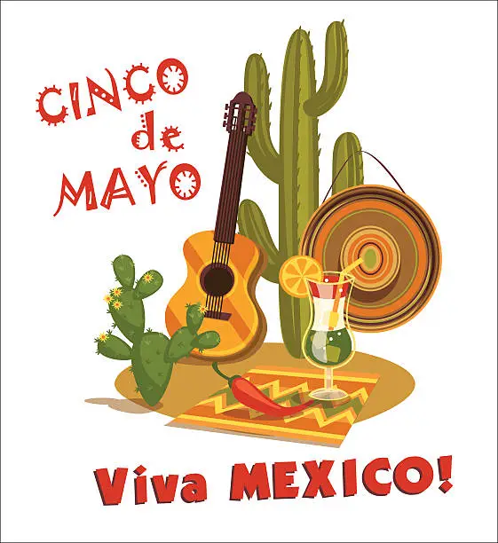 Vector illustration of Cinco de Mayo. Vector illustration.