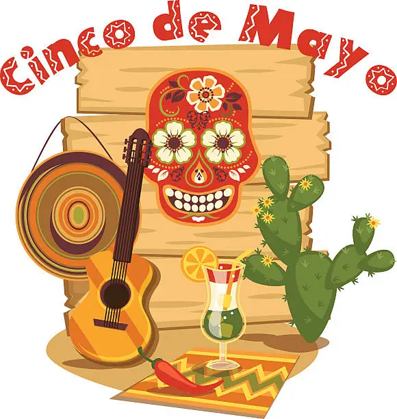 Vector illustration of Cinco de Mayo. Vector illustration