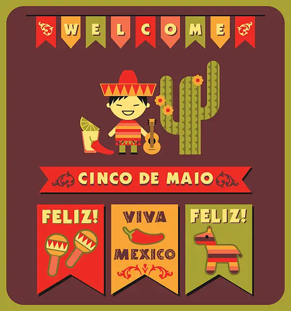 Vector illustration of Cinco de Mayo. Vector illustration