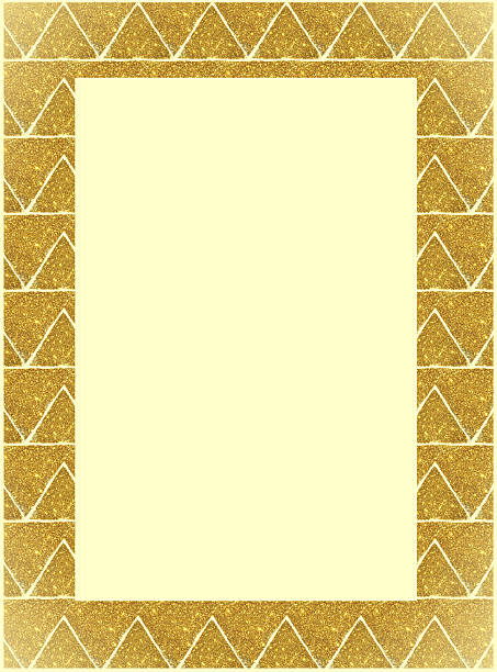 istock Frame with triangles of golden glitter 516429098