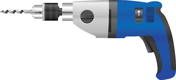 Vector illustration of Electric drill and bit