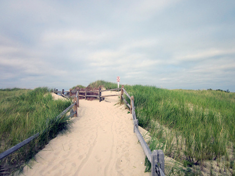 The dunes at Crosby Landing Beach in Brewster, MA