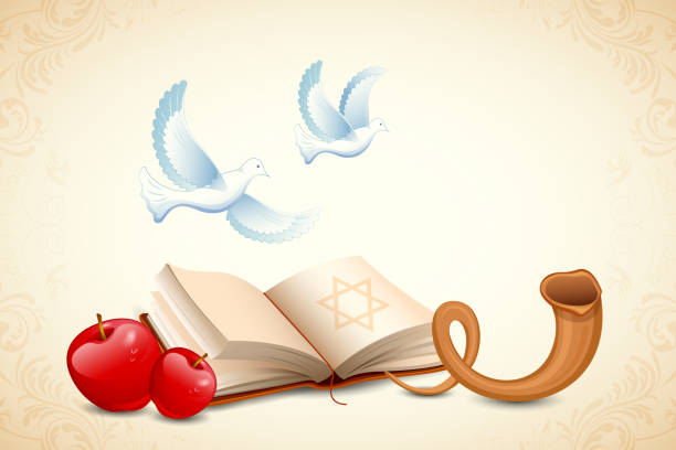 ilustraciones, imágenes clip art, dibujos animados e iconos de stock de feliz del yom kippur - yom kippur