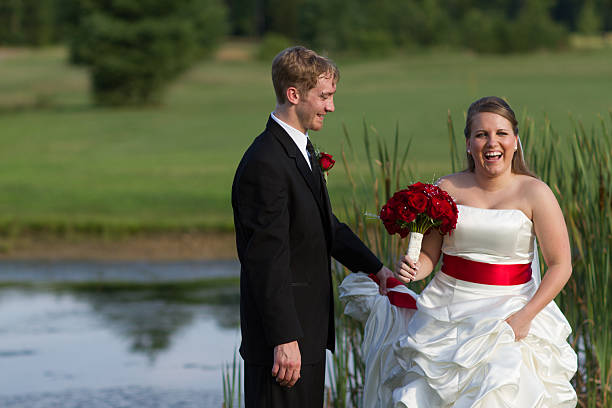 istock Bride and groom at an outdoor venue 516441777