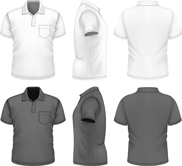 남성 폴로 셔츠 디자인식 형판 - polo shirt shirt clothing textile stock illustrations