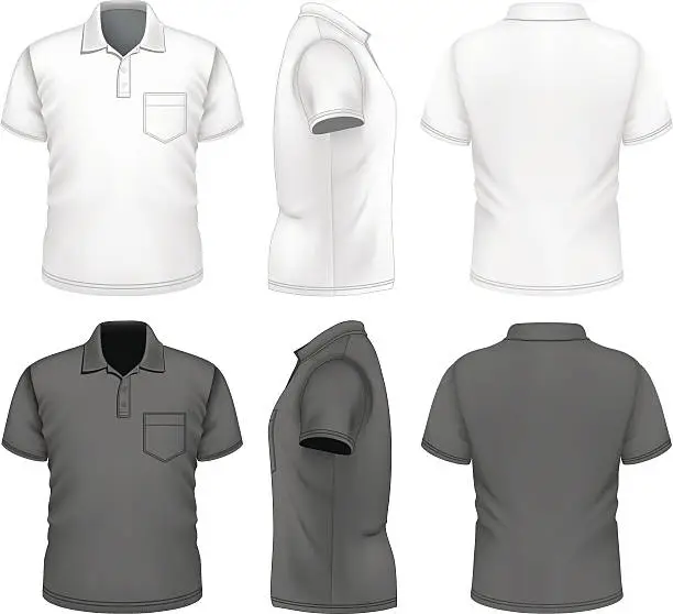 Vector illustration of Men's polo-shirt design template