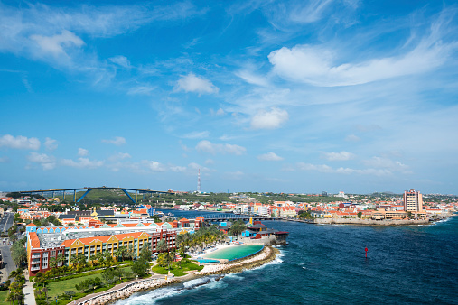 The city of Willemstad, Curaçao in the Netherlands Antilles.