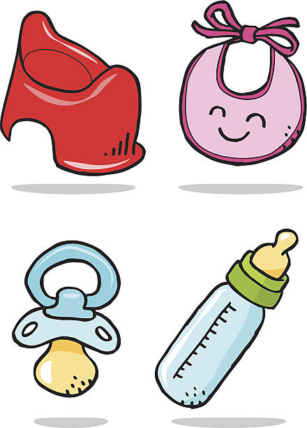 Baby icons set Baby icons set potty mouth stock illustrations