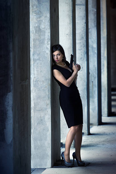 female secret agent in action