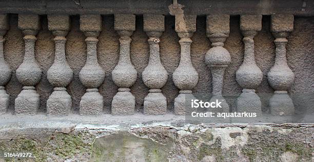 Bas Relief Of Stone Balustrade With One Banister Inverted Stock Photo - Download Image Now