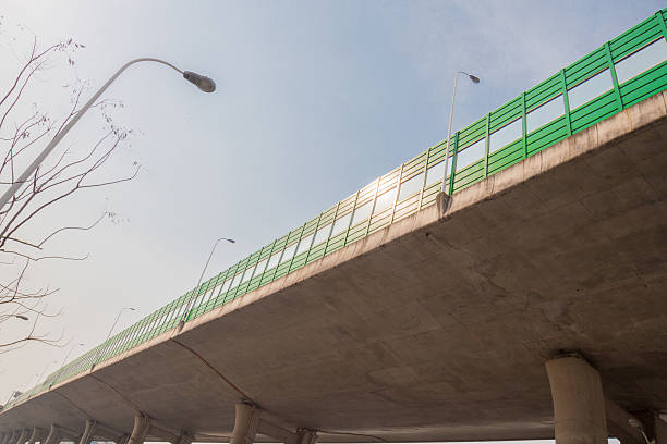 istock Green bridge with noise protection closeup 516449884
