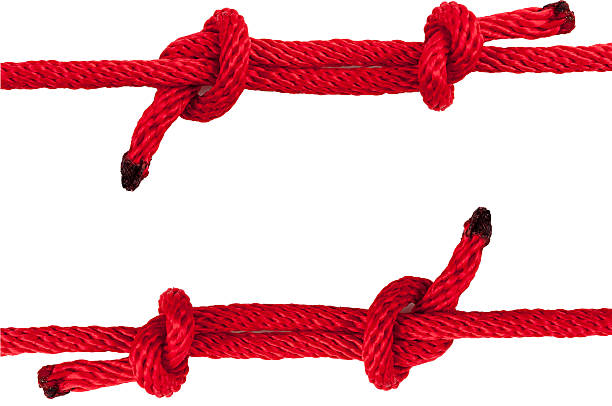 istock Red Rope in A Knot Isolated on White Background. 516452132
