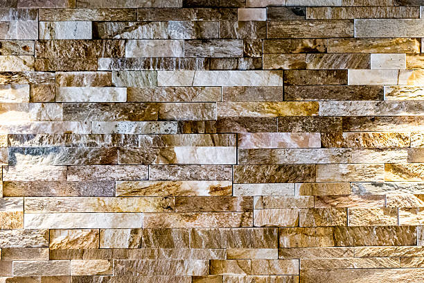 Cтоковое фото Современный стену огня на с неопрятным современный плитка/brick стена натуральный камень