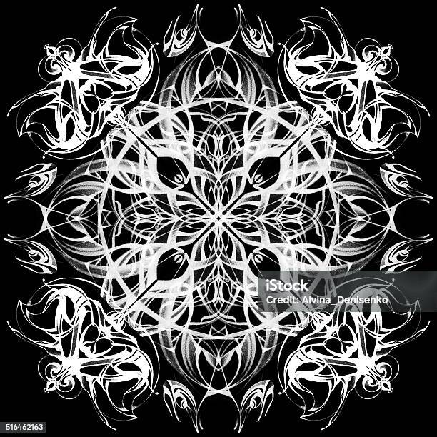 Mandala Decorative Hand Drawn Lace Pattern Stock Illustration - Download Image Now - Abstract, Animal Markings, Arabesque Position