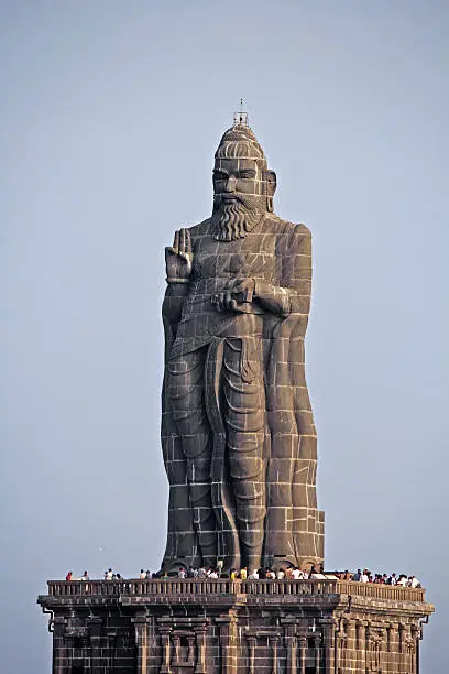Sculpture of the ancient poet Thilluvaluvar in Kanyakumari, part of Swami Vivekananda memorial