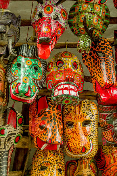 istock mayan wooden masks guatemala market 516465977