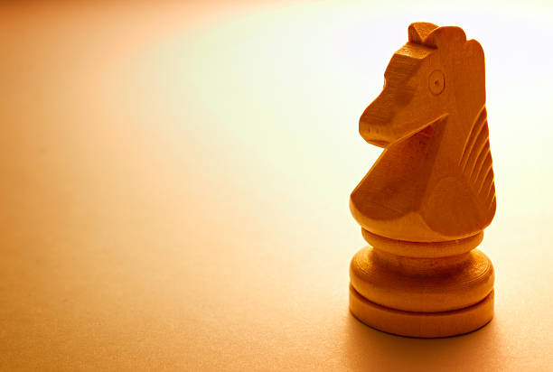 istock Macro Wooden Horse Chess Piece 516484329