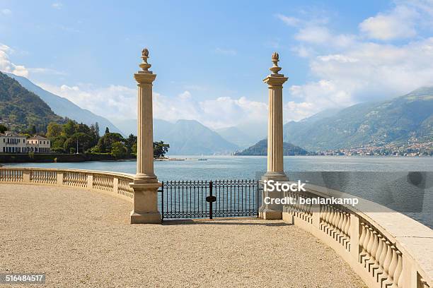 View Of Lake Como Seen From Gardens Of Villa Melzi Stock Photo - Download Image Now - Gate, Lake Como, Bellagio