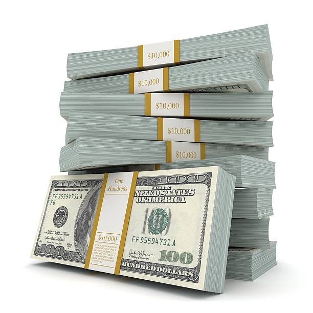 geld-stacks - stack heap currency one hundred dollar bill stock-fotos und bilder