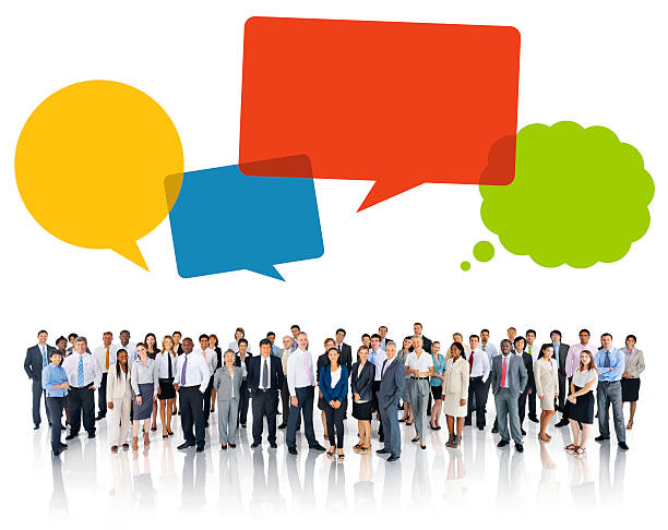 istock Business People and Colourful Speech Bubbles 516486609