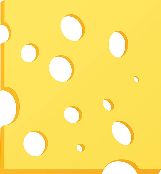 Vector slices of cheese Vector slices of cheese swiss cheese slice stock illustrations