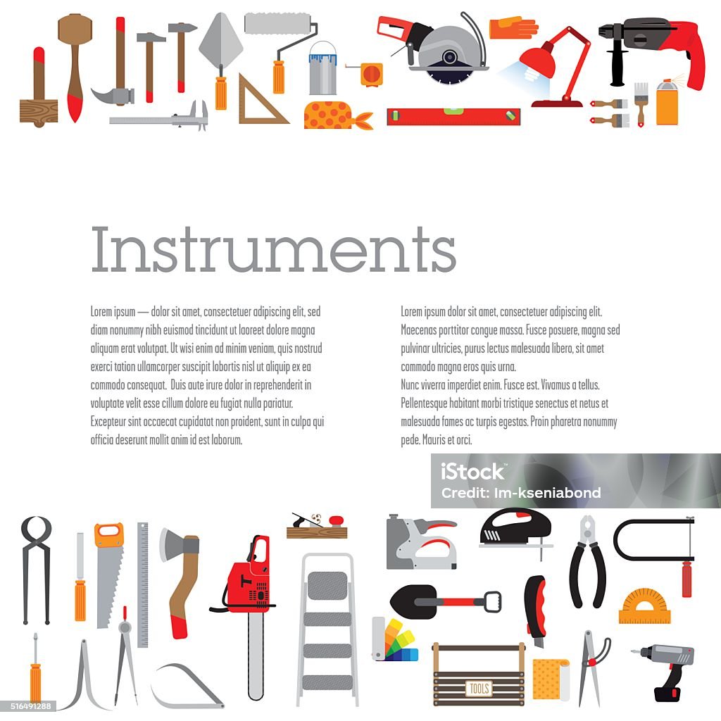 Template With The Tools Stock Illustration - Download Image Now ...