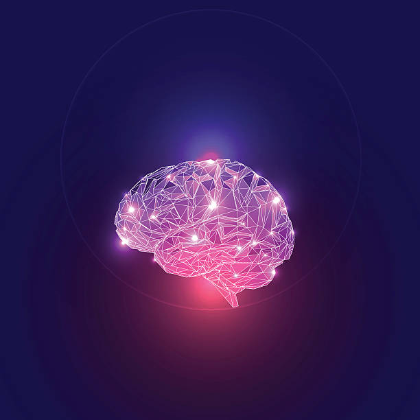 Abstract concept of human brain activity. vector art illustration