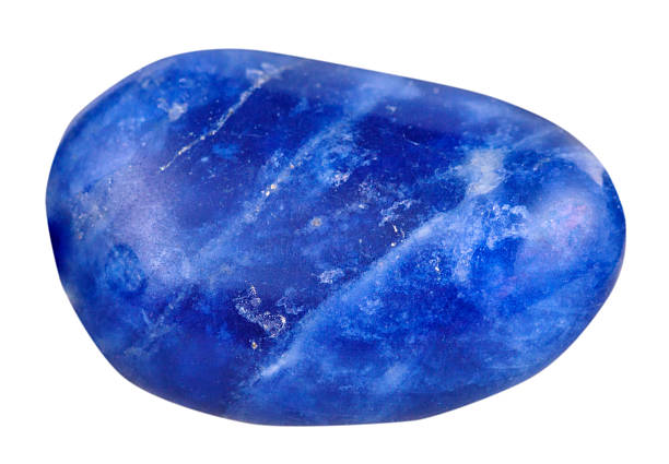 lapis lazuli (lazurite minerale isolato con pietre preziose - lazurite foto e immagini stock