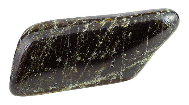 istock polished dark green Diopside mineral gem stone 516493858