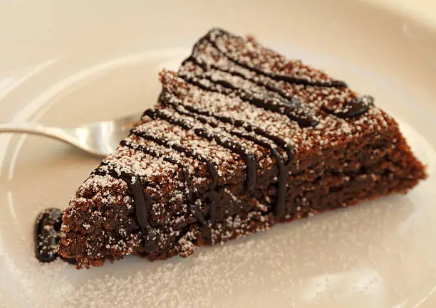 Torta Caprese ( Capri cake ),traditional  chocolate and almond dessert from Capri island